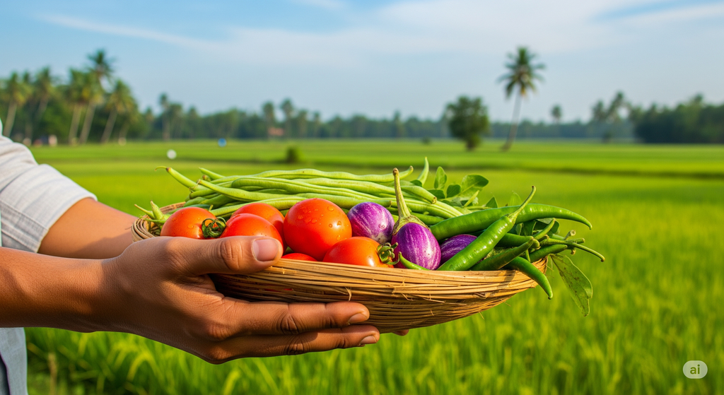Fresh produce at a local Kerala market